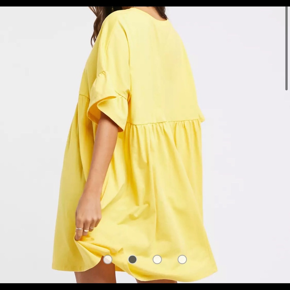 ASOS Oversized Smock Yellow Dress Size 6 - Picture 2 of 2